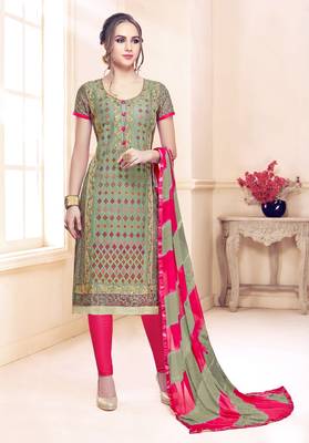 Green embroidered cotton salwar 1