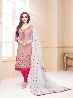 Pink embroidered cotton salwar 1