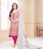 Pink embroidered cotton salwar