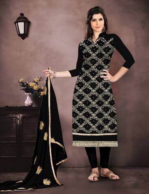 Black embroidered cotton salwar 1