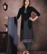 Black embroidered cotton salwar