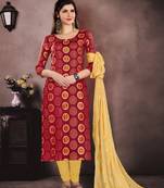 Maroon embroidered cotton salwar