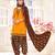 Orange embroidered cotton salwar