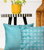 HOUZZCODE Multicoloured Set of 2 Solid Square Cushion Covers