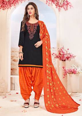 Black embroidered cotton salwar 1