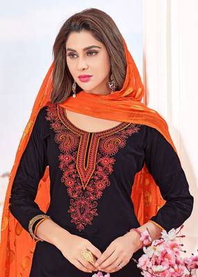 Black embroidered cotton salwar 2