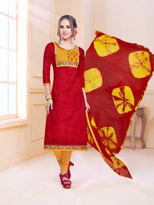 Red embroidered cotton salwar 2