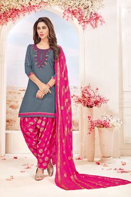 Grey embroidered cotton salwar 2