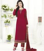 Red embroidered santoon salwar