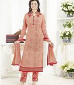 Cream embroidered santoon salwar