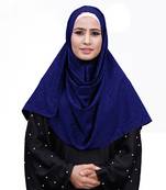 Dark Blue Color Chiffon Embossed Square Scarf Hijab