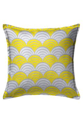 HOUZZCODE Yellow Set of 2 Floral Square Cushion Covers 3