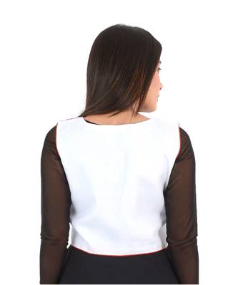 Women's Cotton Blend Kutchi Embroidered Sleeveless Short Ethnic Jacket/Koti 2