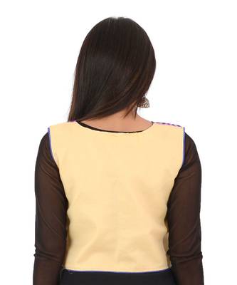 Women's Cotton Blend Kutchi Embroidered Sleeveless Short Ethnic Jacket/Koti 2