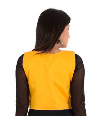 Women's Cotton Blend Kutchi Embroidered Sleeveless Short Ethnic Jacket/Koti 2