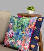 HOUZZCODE Multicoloured Set of Single Floral Square Cushion Covers