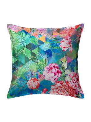 HOUZZCODE Multicoloured Set of Single Floral Square Cushion Covers 3