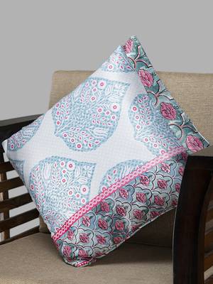 HOUZZCODE Blue Set Of 2 Ethnic Motifs Square Cushion Covers 2