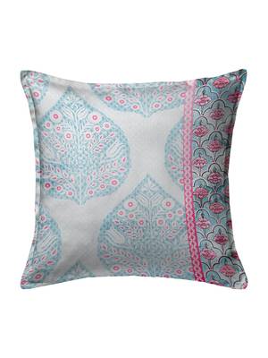 HOUZZCODE Blue Set Of 2 Ethnic Motifs Square Cushion Covers 3