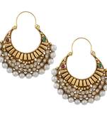 Ethnic Pearl Polki with Red Green Stones Earring By Adiva ansatocoo46mg tds1