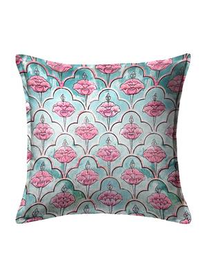 HOUZZCODE Blue Set Of 2 Ethnic Motifs Square Cushion Covers 4
