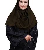 Brown Color Embossed Square Scarf Hijab For Women