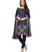 Navy-Blue Gotta Patti Cotton Salwar