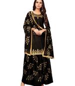 Black Embroidered Cotton Salwar