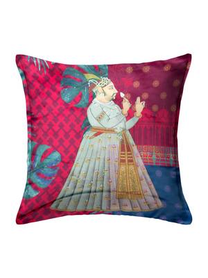 HOUZZCODE Purple & Blue Single Ethnic Motifs Square Cushion Cover 3