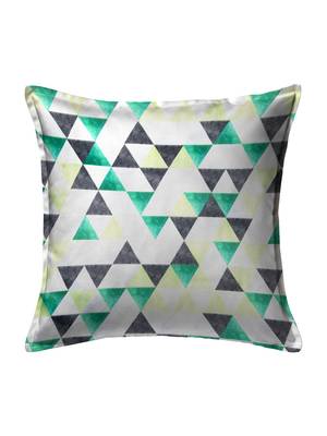 HOUZZCODE Green & Black Printed Set of 2 Geometric Square Cushion Covers 4