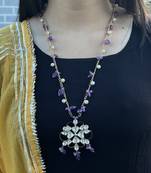 Multicoloured Silver Tone Long Necklace