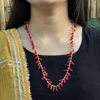 Multicoloured Silver Tone Long Necklace 2