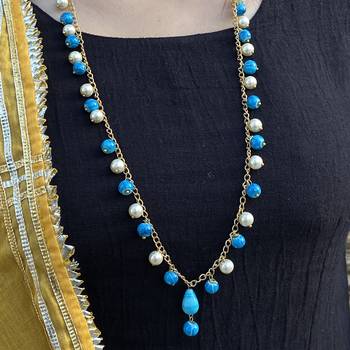 Multicoloured Silver Tone Long Necklace 1