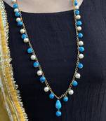 Multicoloured Silver Tone Long Necklace