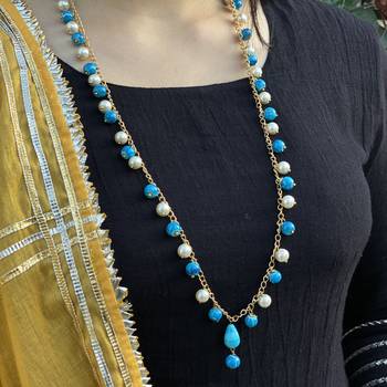 Multicoloured Silver Tone Long Necklace 2