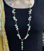 Multicoloured Silver Tone Long Necklace