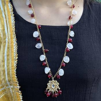Multicoloured Silver Tone Long Necklace 1