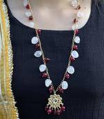 Multicoloured Silver Tone Long Necklace