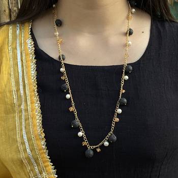 Multicoloured Silver Tone Long Necklace 2