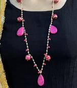 Multicoloured Silver Tone Long Necklace