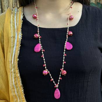 Multicoloured Silver Tone Long Necklace 2