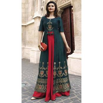 Green printed rayon ethnic-kurtis 1