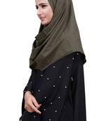 Ivory Color Embossed Chiffon Square Scarf Hijab For Women