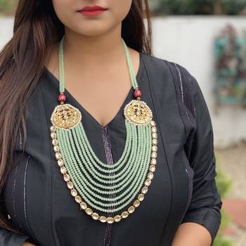 Mint Gold Tone Kundan Necklace 1