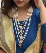 White Gold Tone Kundan Necklace