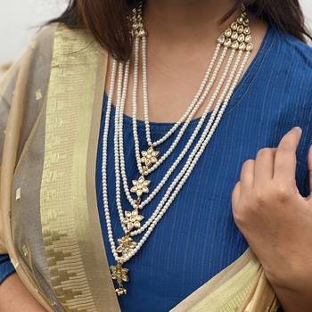 White Gold Tone Kundan Necklace 2
