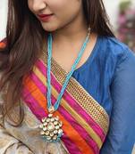 Blue Gold Tone Kundan Necklace