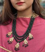Green Gold Tone Kundan Necklace