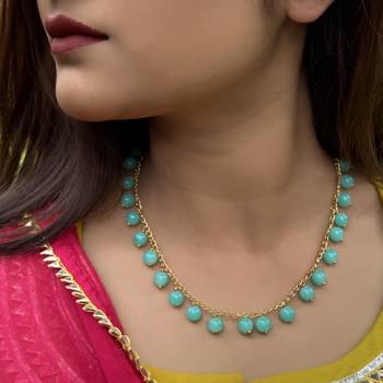 Gold Tone Turquoise Necklace 2