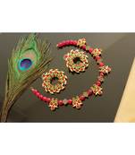 Gorgeous Gold Tone Kemp Green Mango Agate Necklace Set